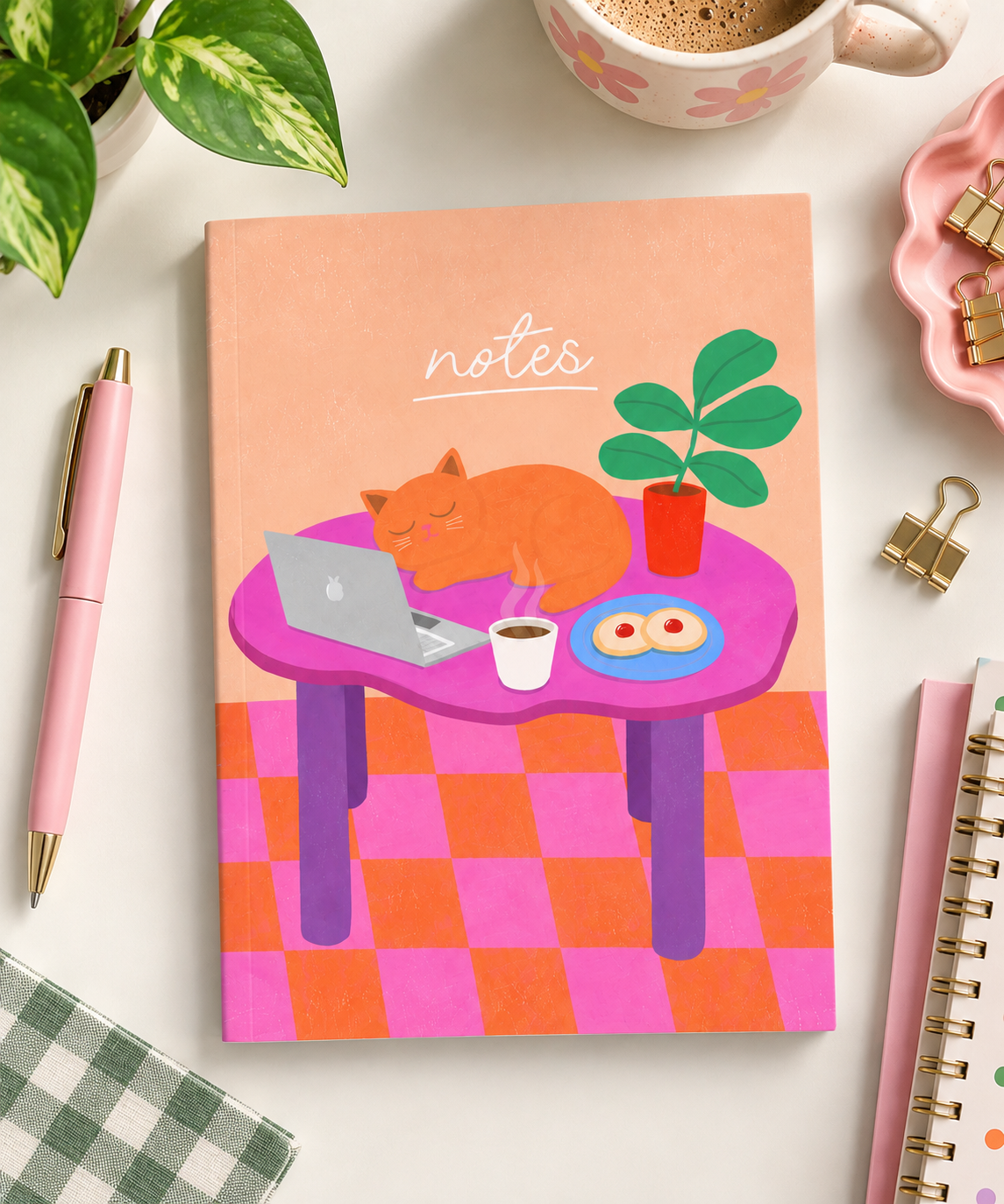 Orange Katze - Notizbuch