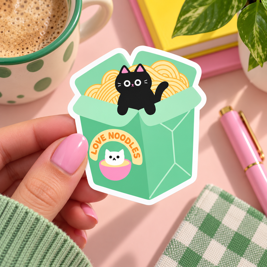 Love Noodles - Cat Vinyl Sticker