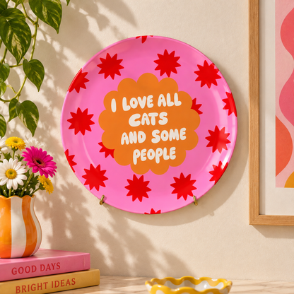 Love All Cats - Ceramic Dinner Plate - For Cat Lovers