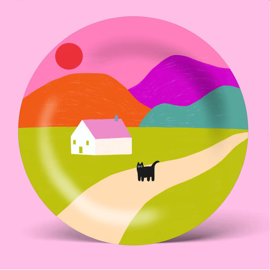 Pink Roof - Ceramic Plate