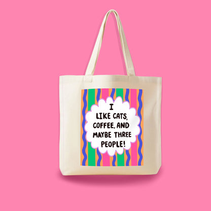 Cats, Coffee And Three People - Tote Bag