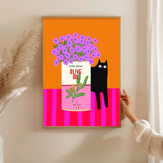 Olive Oil Cat print