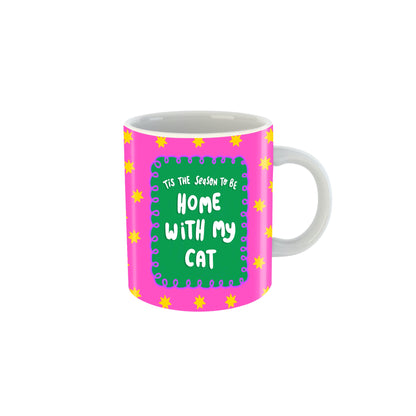 Home With My Cat Christmas Mug