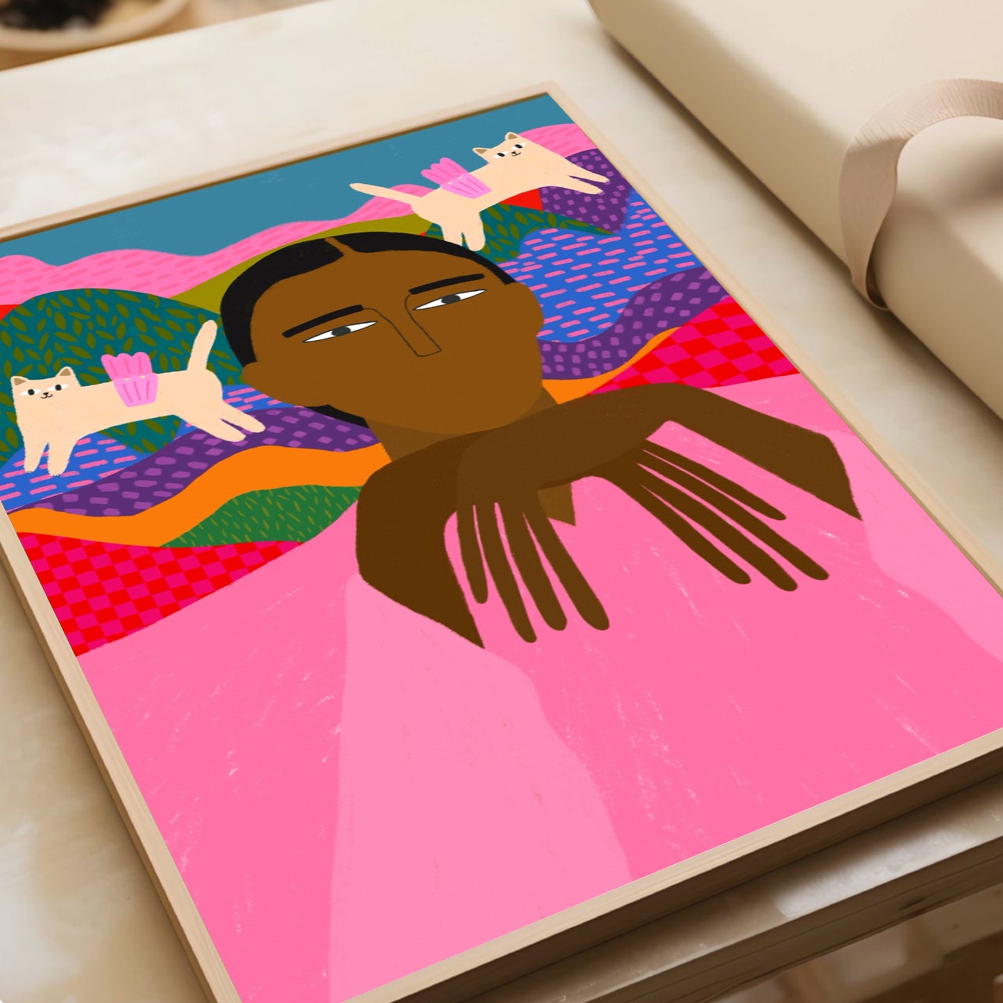 Flying Cats Wall print
