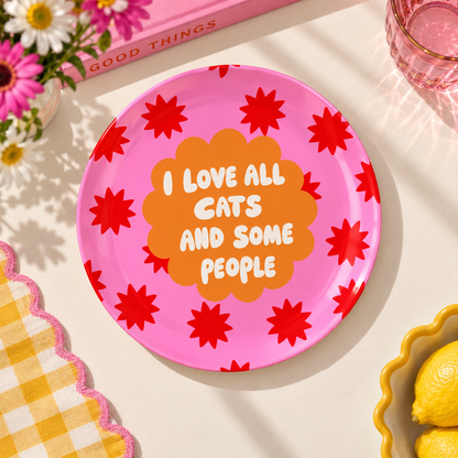 Love All Cats - Ceramic Dinner Plate - For Cat Lovers