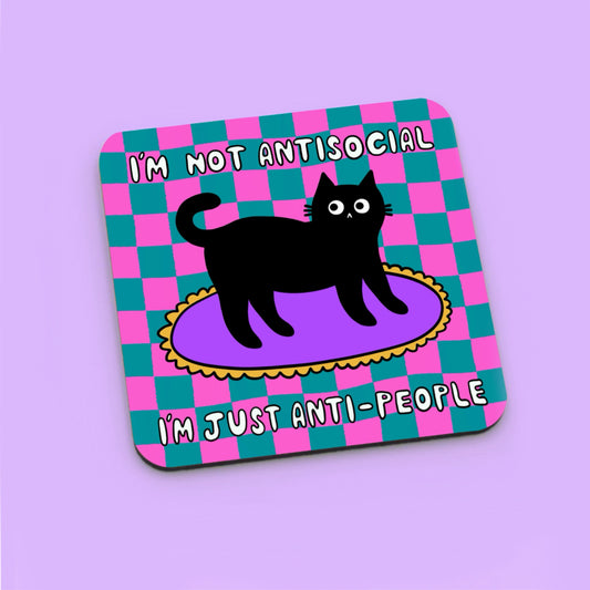 Antisocial Cat Coaster
