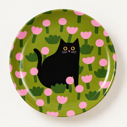 Field Of Flowers - Ceramic Dinner Plate - For Cat Lovers
