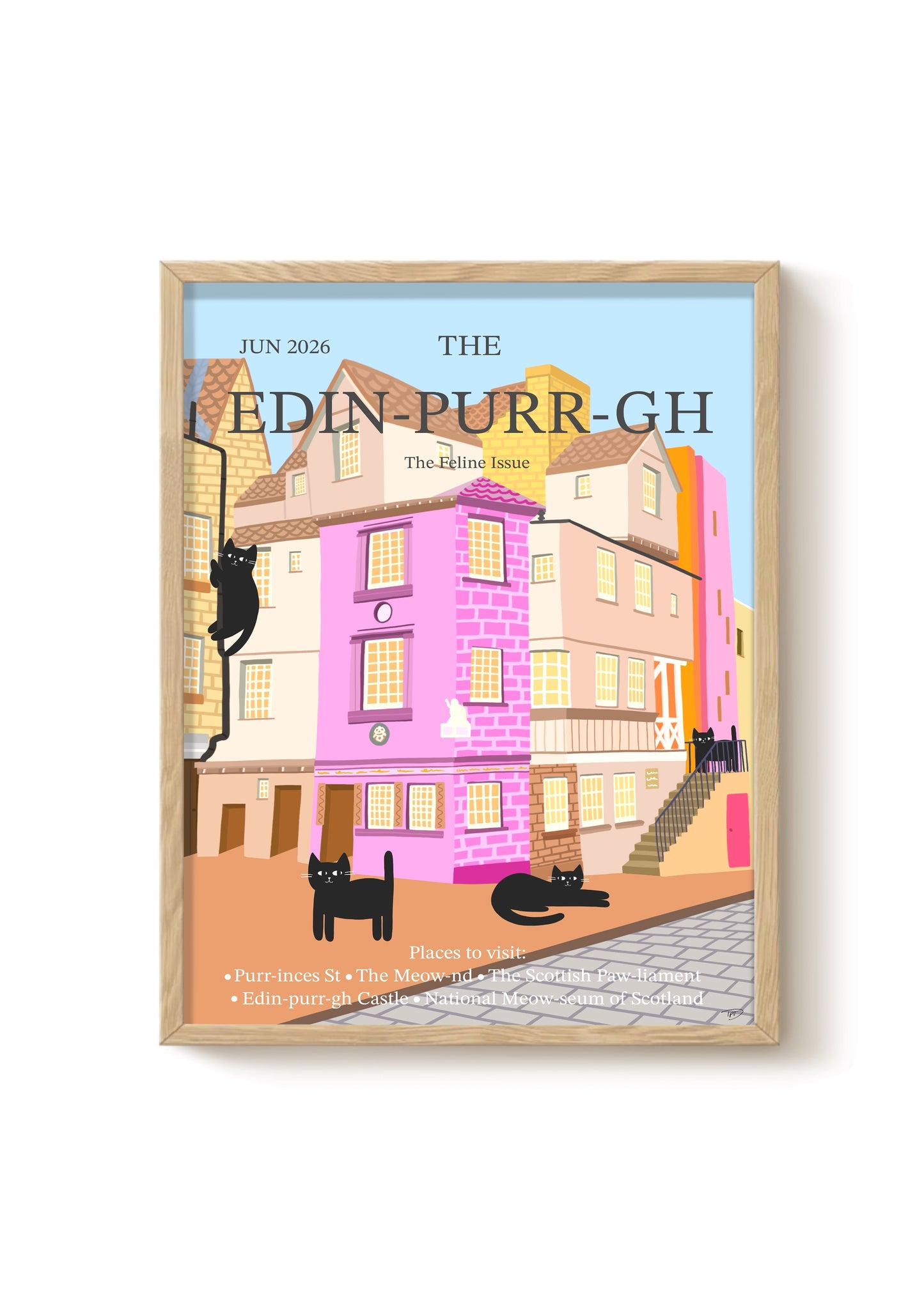 Edin-purr-gh (Cat Art Print)