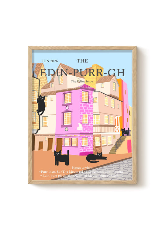 Edin-purr-gh (Cat Art Print)