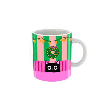 Cat Bed Christmas Mug