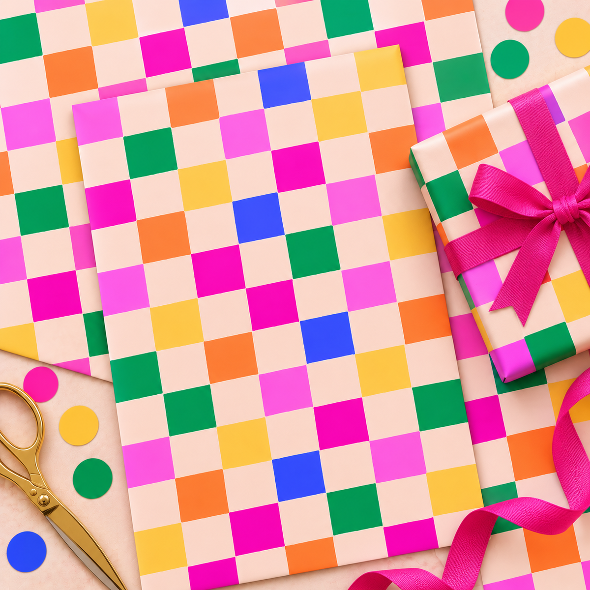Colourful Squares - Wrapping Paper Sheet