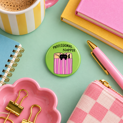 Professioneller Nickerchen-Macher – Anstecknadel-Abzeichen – Katzenzitat-Pin, lustige Geschenke