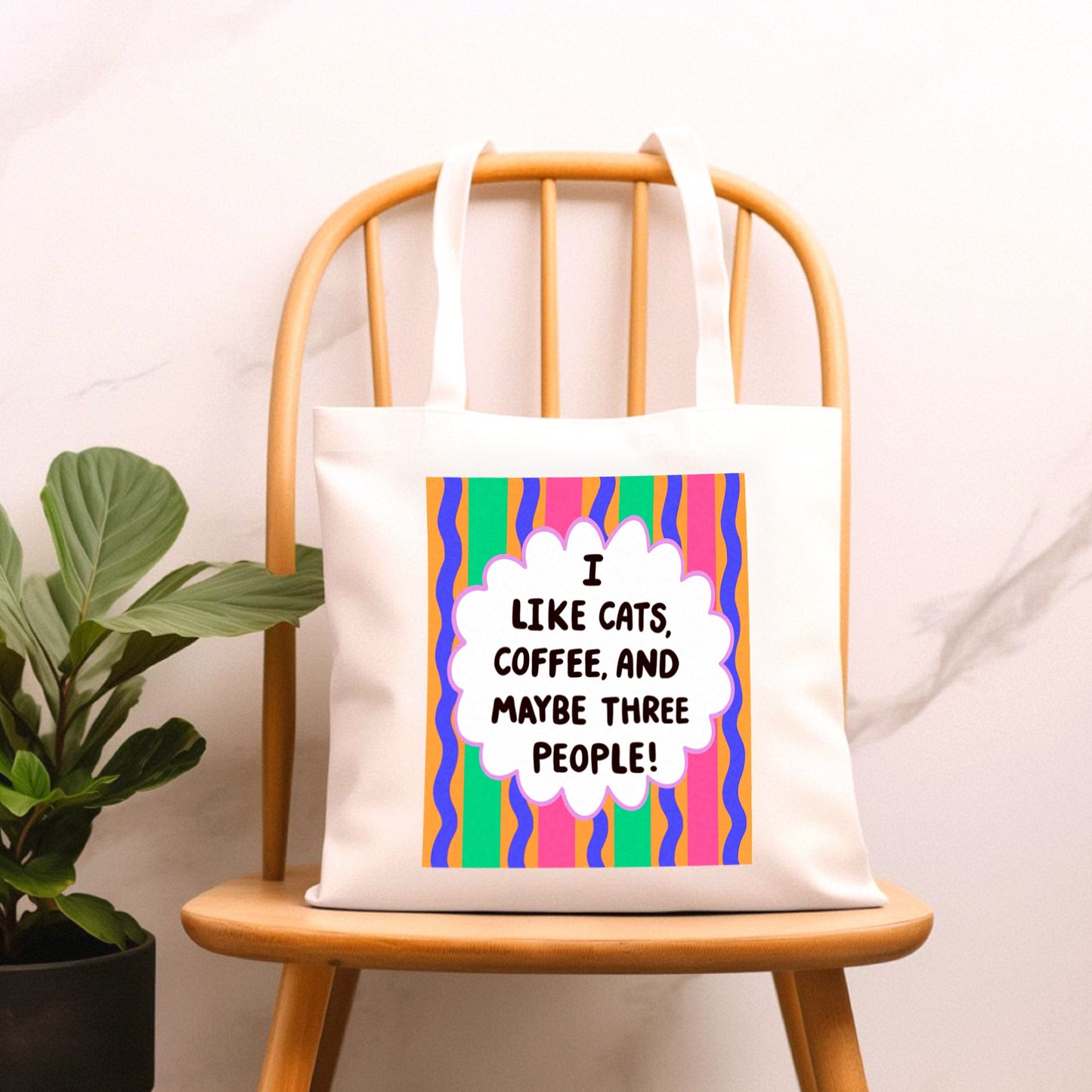 Cats, Coffee And Three People - Tote Bag