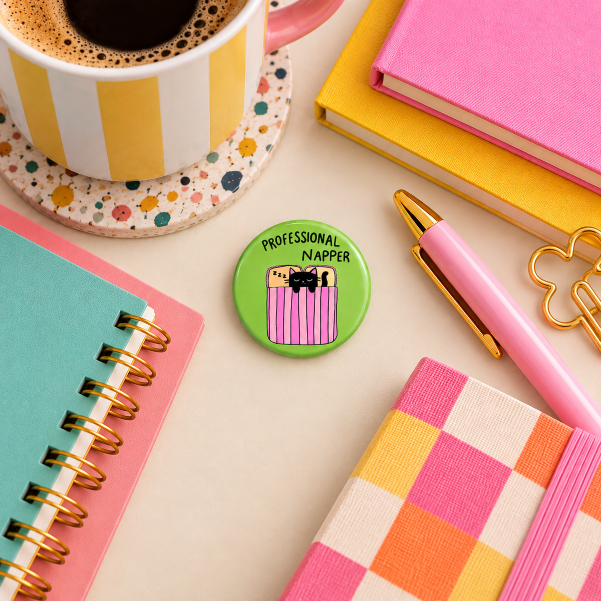 Professioneller Nickerchen-Macher – Anstecknadel-Abzeichen – Katzenzitat-Pin, lustige Geschenke