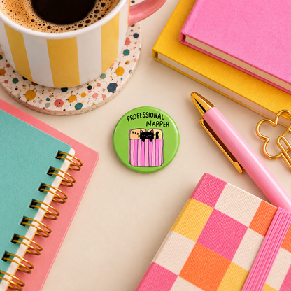 Professioneller Nickerchen-Macher – Anstecknadel-Abzeichen – Katzenzitat-Pin, lustige Geschenke