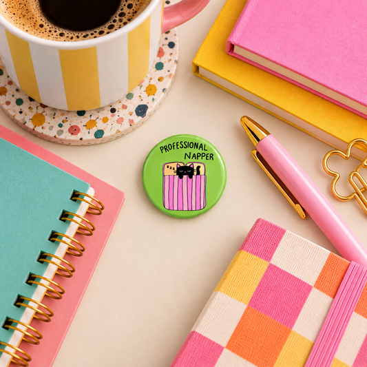 Professioneller Nickerchen-Macher – Anstecknadel-Abzeichen – Katzenzitat-Pin, lustige Geschenke
