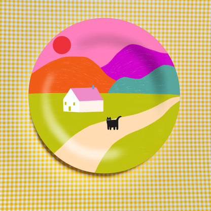 Pink Roof - Ceramic Plate