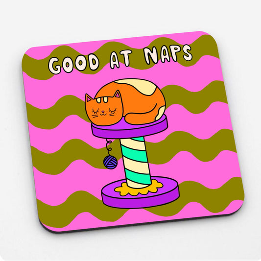 Good At Naps - Cat Coaster