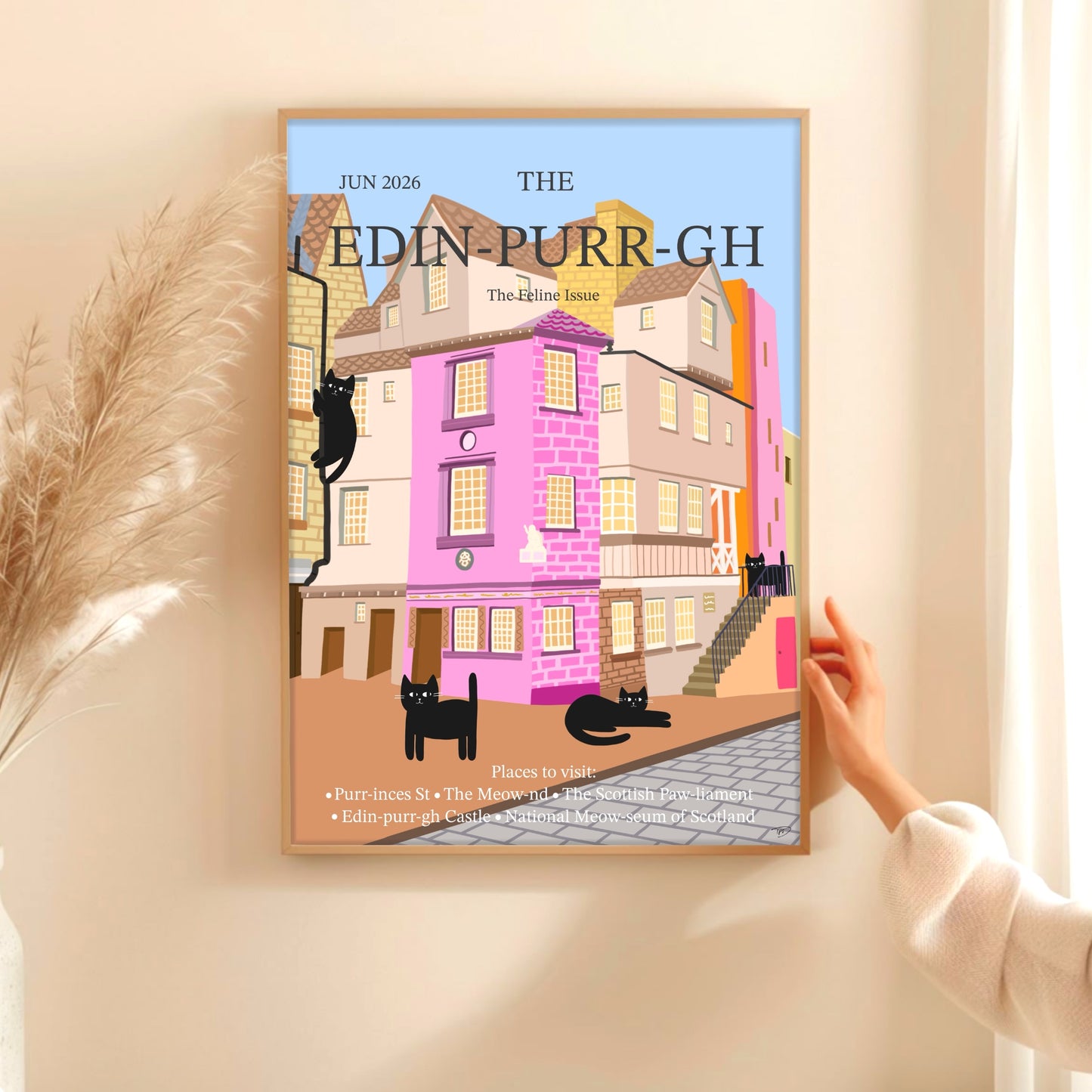 Edin-purr-gh (Cat Art Print)