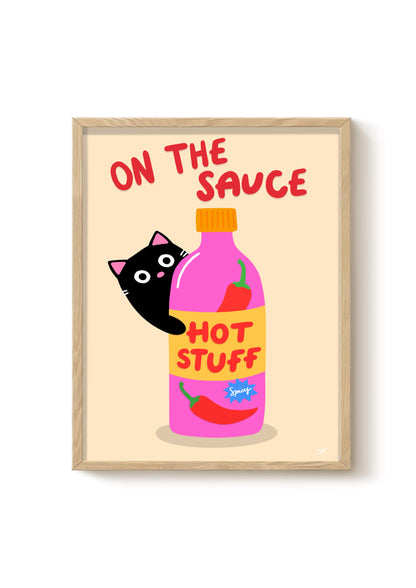 En pleine dégustation - Impression d'art de chat