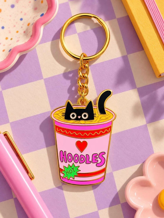 Noodles - Hard Enamel Cat Keychain