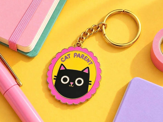 Cat Parent - Hard Enamel Keychain
