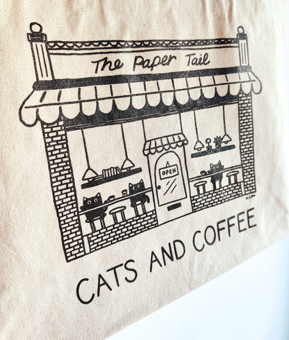 Cats And Coffee Tote Bag