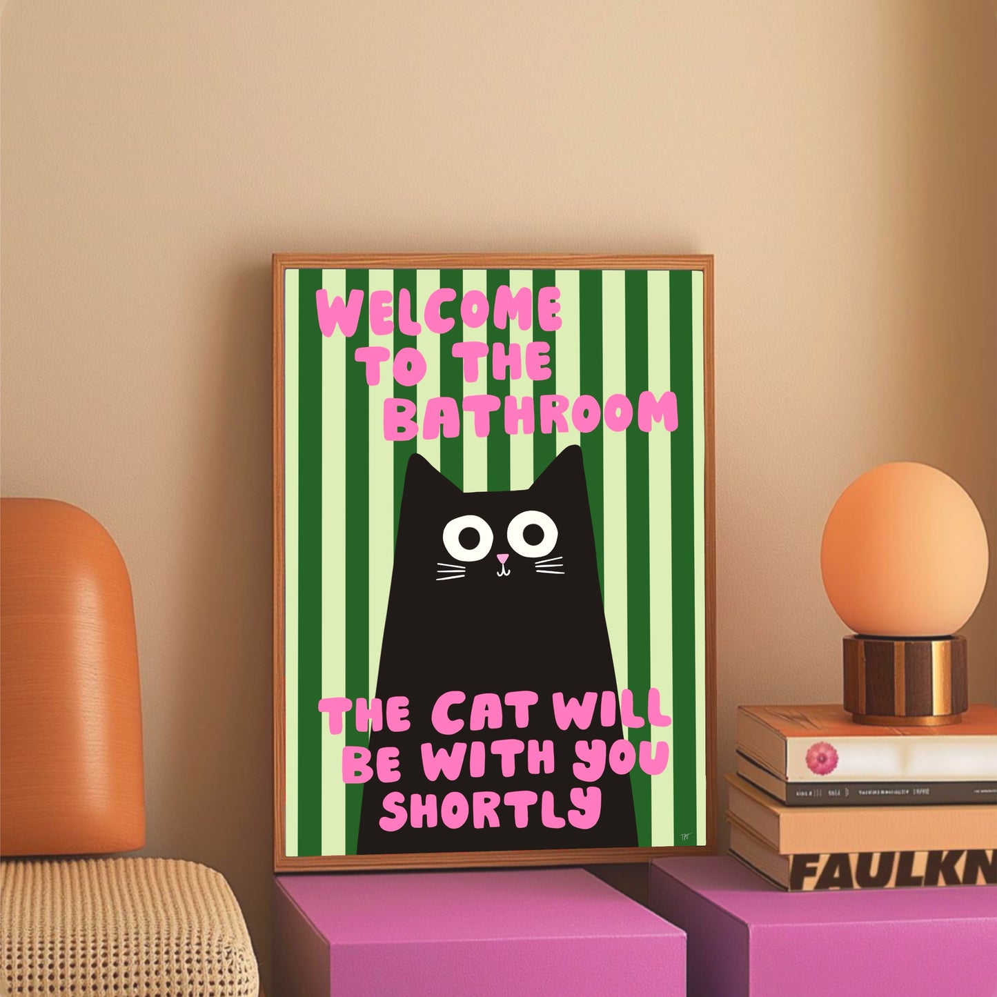 Bathroom Cat print