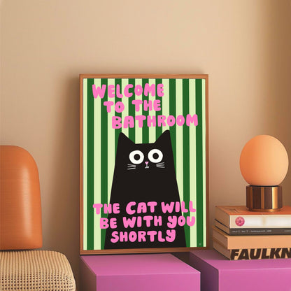 Bathroom Cat print