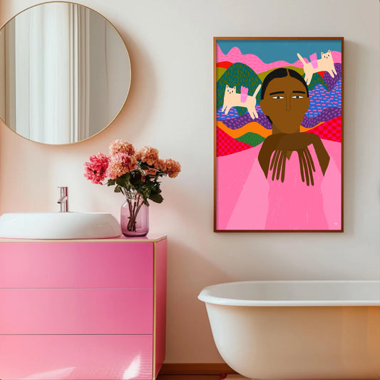 Flying Cats Wall print