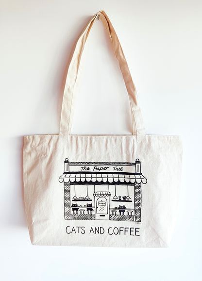 Cats And Coffee Tote Bag