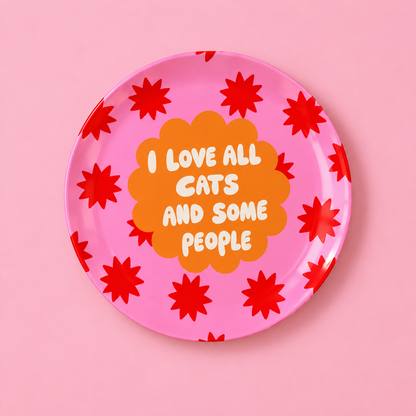 Love All Cats - Ceramic Dinner Plate - For Cat Lovers