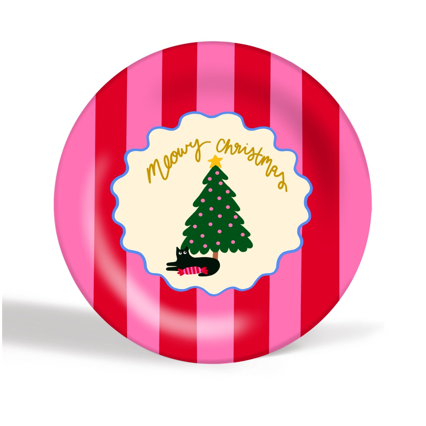 Meowy Christmas - Cat Ceramic Plate