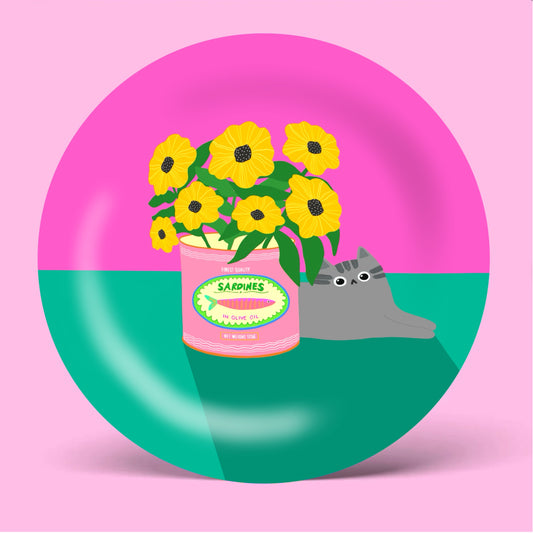Flowers And Sardines - Ceramic Plate