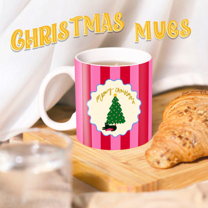 Meowy Christmas Ceramic Cat Mug