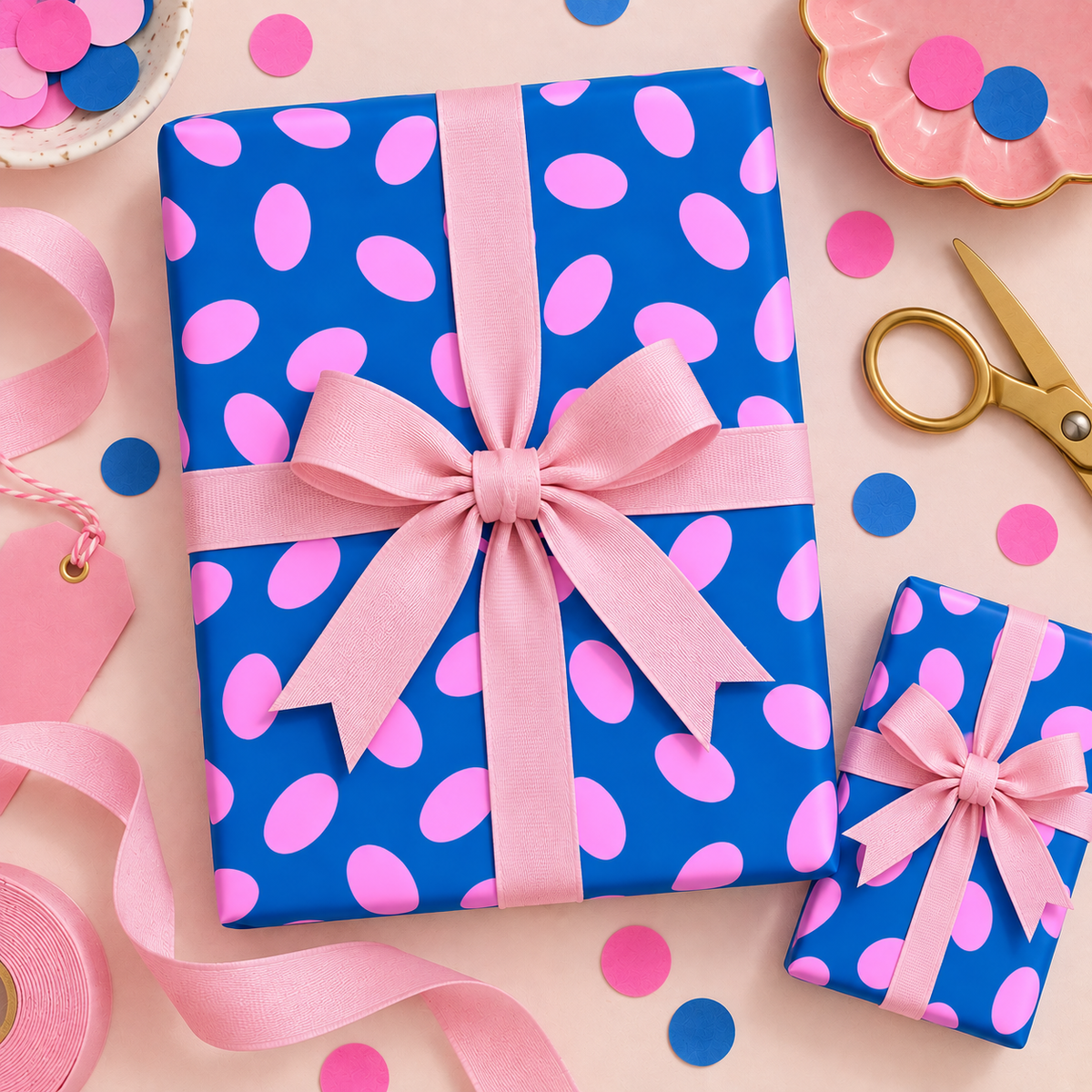 Pink Dots - Wrapping Paper Sheet