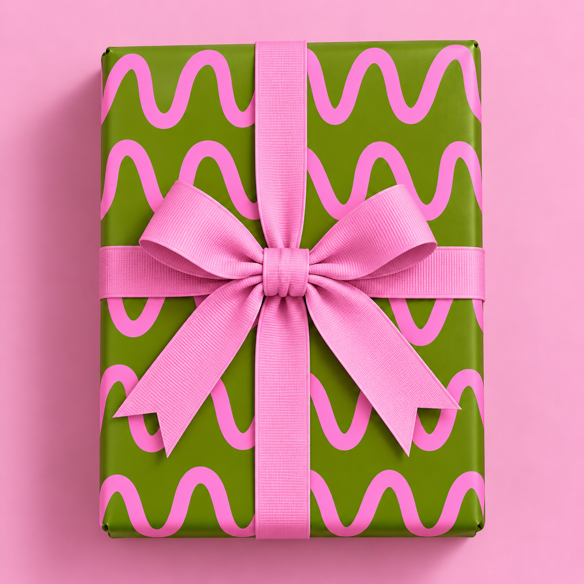 Pink Squiggles - Wrapping Paper Sheet