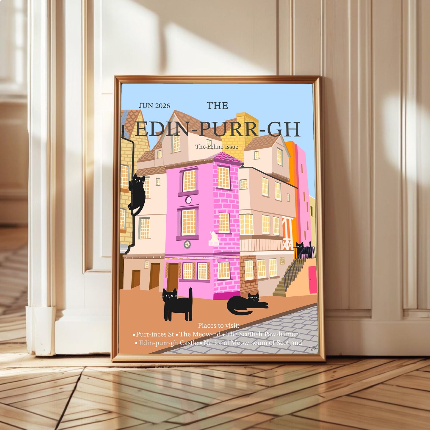 Edin-purr-gh (Cat Art Print)