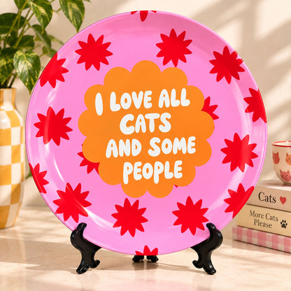 Love All Cats - Ceramic Dinner Plate - For Cat Lovers