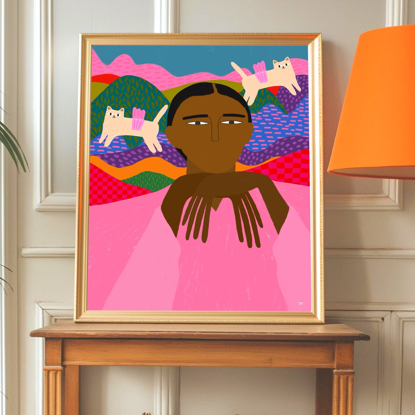 Flying Cats Wall print