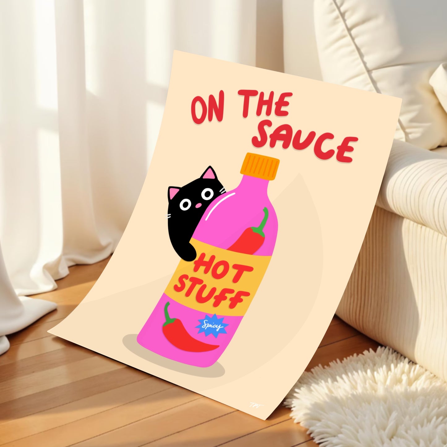 En pleine dégustation - Impression d'art de chat