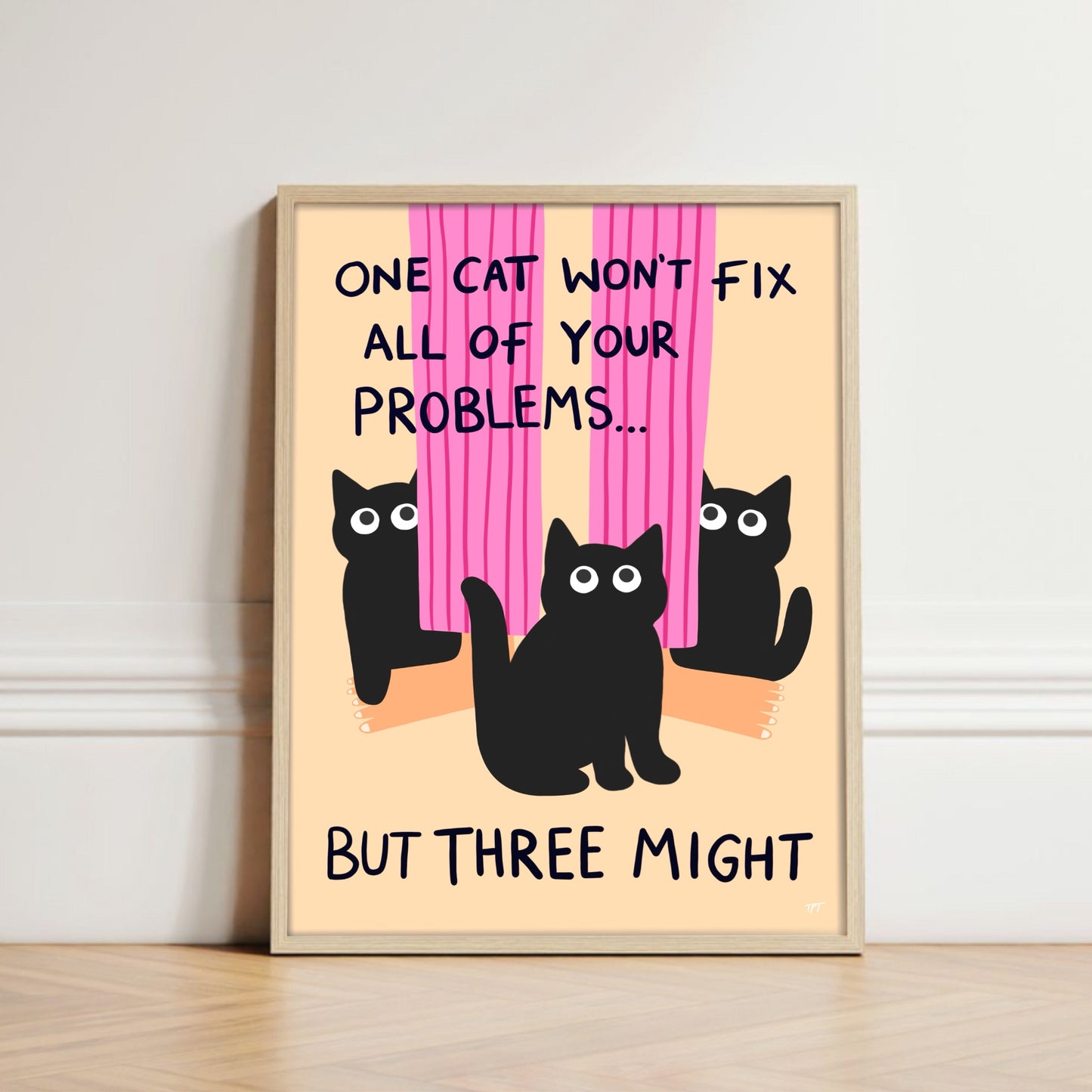 Three Cats Wall print