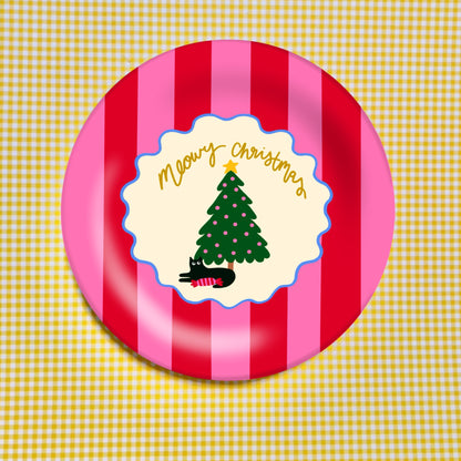 Meowy Christmas - Cat Ceramic Plate