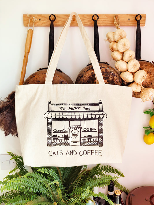 Cats And Coffee Tote Bag