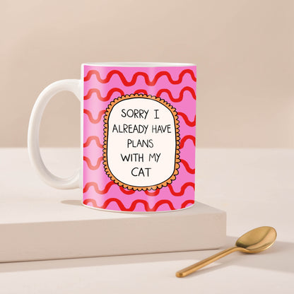 Mug en céramique "Projets de chat"