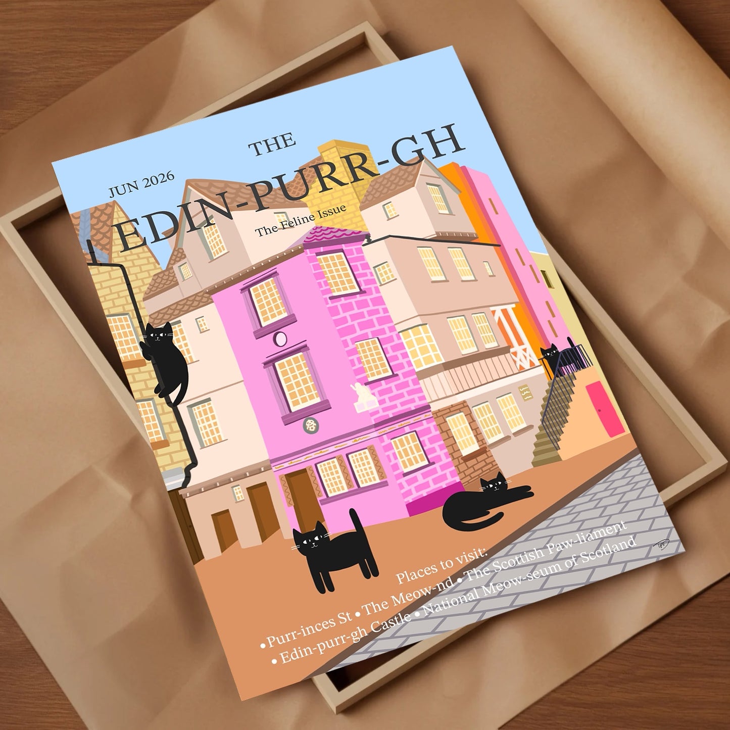 Edin-purr-gh (Cat Art Print)