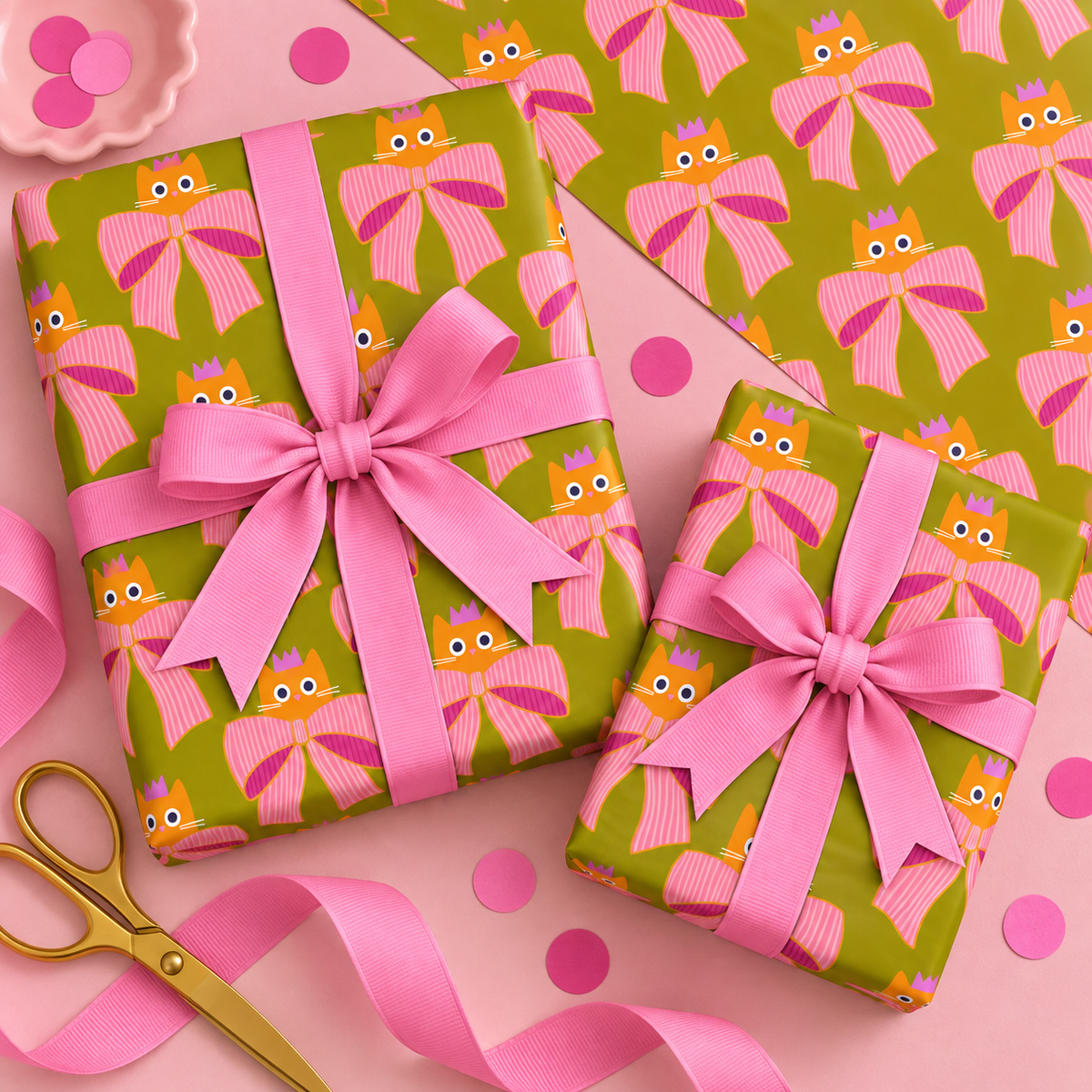 Orange Cat - Wrapping Paper Sheet