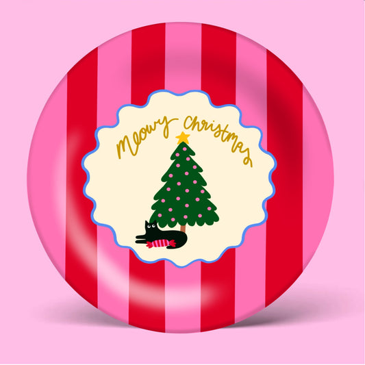Meowy Christmas - Cat Ceramic Plate