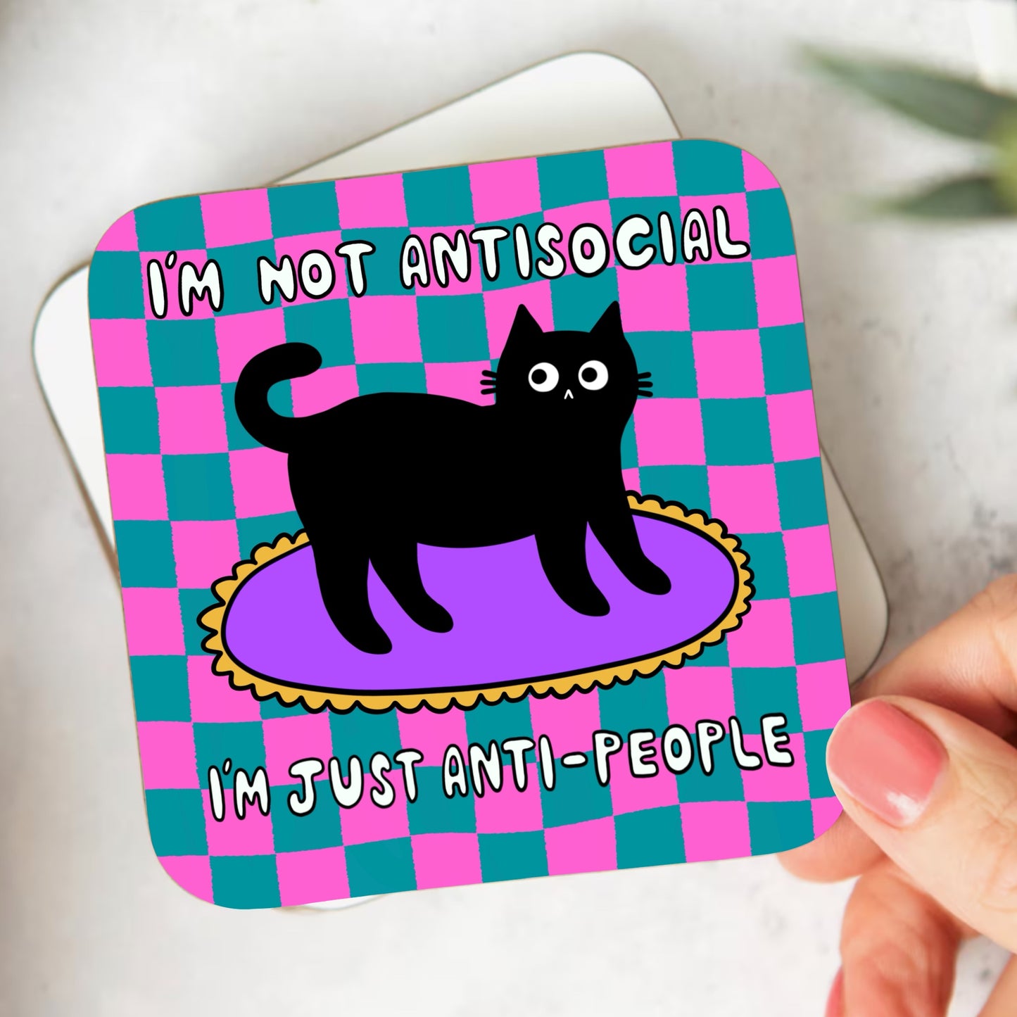 Antisocial Cat Coaster