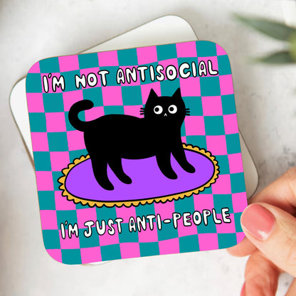 Antisocial Cat Coaster